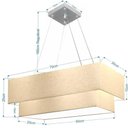 Ver imagem 2 de Lustre Pendente Retangular Vivare Md-4138 Cúpula em Tecido 70x30cm X 60x25cm - Bivolt Algodão-cr