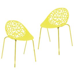 Kit 2 Cadeiras Fiorita Amarelo - 1