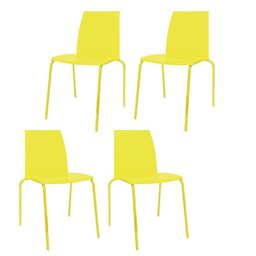 Kit 4 Cadeiras Loft Amarelo - 1 Kit 4 Cadeiras Loft Amarelo - 1