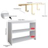 Kit Sapateira Prateleira Organizadora Branco Cabideiro Mancebo Dourado Porta Parede Decoração Cas - 5