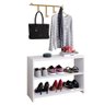 Kit Sapateira Prateleira Organizadora Branco Cabideiro Mancebo Dourado Porta Parede Decoração Cas - 1