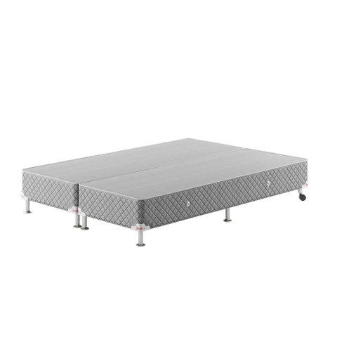 Base Box Bipartido Queen Spubio Spu+ Incofal Cinza 158x198x31cm