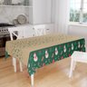 Toalha de Mesa Retangular Natalina Floquinhos de Neve Capa de Almofada - 1