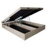 Base Box Baú King Bipartido Santo Box Suede Bege 47x192x203 - 2