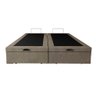 Base Box Baú King Bipartido Santo Box Suede Bege 47x192x203 - 1