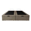 Ver imagem 1 de Base Box Baú King Bipartido Santo Box Suede Bege 47x192x203