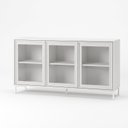 Ver imagem 2 de Balcão Buffet 03 Portas Vidro 3 Prateleiras - Branco