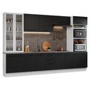Ver imagem 2 de Armário de Cozinha Completa 340cm Branco/preto Agata Madesa 01