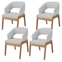Ver imagem 1 de Kit 04 Cadeiras de Jantar e Estar Living Estofada Lince L02 Linho Cinza - Lyam Decor