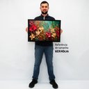 Ver imagem 2 de Quadro Decorativo Floral Luxo Harmonia das Flores em Moldura Caixa TaColado Moldura Caixa 3cm Preta