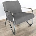 Ver imagem 5 de Kit 2 Poltronas Decorativa Bela Linho Cinza Braço Cromado Mz Decor