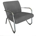 Ver imagem 2 de Kit 2 Poltronas Decorativa Bela Linho Cinza Braço Cromado Mz Decor