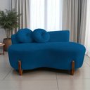 Ver imagem 1 de Namoradeira Sofá Feijão Lounge Orgânica Couro Azul Marinho