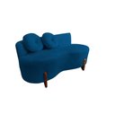 Ver imagem 2 de Namoradeira Sofá Feijão Lounge Orgânica Couro Azul Marinho
