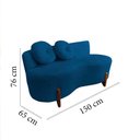 Ver mais imagens de Namoradeira Sofá Feijão Lounge Orgânica Couro Azul Marinho