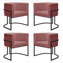 Ver imagem 5 de Poltrona Reforçada Decorativa Sala Nayara Base Ferro Preto Suede Rose