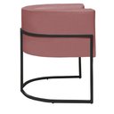 Ver imagem 3 de Poltrona Reforçada Decorativa Sala Nayara Base Ferro Preto Suede Rose