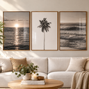 Ver imagem 1 de Quadros Decorativos Mar Praia Sol - Sépia Moldura Filete:Moldura Freijó/50x75