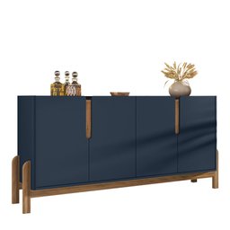 Buffet 04 Portas Lizz 170 cm Azul Cobalto Cedro Casa D - 3