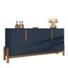 Buffet 04 Portas Lizz 170 Cm Azul Cobalto Cedro Casa D - 3