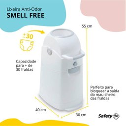 Lixeira Anti-odor Smell Free Branca Safety 1st - 2