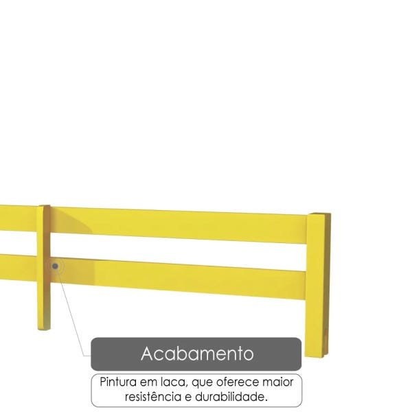 Grade de Proteção II para Cama Infantil Madeira Maciça - Laca Amarelo - 3