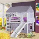 Ver imagem 3 de Cama com Escorregador Tenda Castelo Lilás e Mosquiteiro - Proteção Completa - Casatema