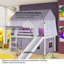 Ver imagem 2 de Cama com Escorregador Tenda Castelo Lilás e Mosquiteiro - Proteção Completa - Casatema