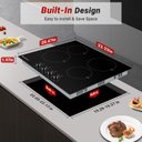 Ver imagem 5 de Cooktop Elétrico Amzchef 24" com 4 Bocas, 11 Níveis de Potência (preto)