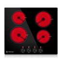 Ver imagem 1 de Cooktop Elétrico Amzchef 24" com 4 Bocas, 11 Níveis de Potência (preto)