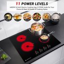 Ver imagem 3 de Cooktop Elétrico Amzchef 24" com 4 Bocas, 11 Níveis de Potência (preto)