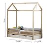 Mini Cama Montessoriana Infantil Montessoriana Casinha II Natural Com 2 Gavetas Casatema - 4