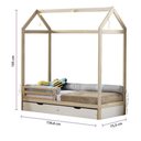 Ver imagem 4 de Mini Cama Montessoriana Infantil Montessoriana Casinha II Natural Com 2 Gavetas Casatema
