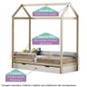 Mini Cama Montessoriana Infantil Montessoriana Casinha II Natural Com 2 Gavetas Casatema - 3