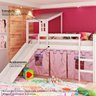Cama Infantil com Escorregador, Telhado II e Tenda Castelo Rosa - Casatema - 2