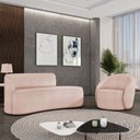 Ver imagem 2 de Sofá 4 Lugares Orgânico 220cm Morgan e Poltrona Lua Bouclê Rosê D03 - D’Rossi