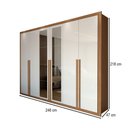 Ver imagem 4 de Guarda-roupa Casal Saint 6 Portas 6 Gavetas com Espelho Cinamomo-branco - Panorama Móveis