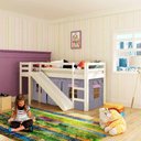 Ver imagem 1 de Cama com Escorregador Transversal Compacta - Para Quartos Pequenos - Tenda Castelo Lilás - Casatema