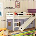 Ver imagem 3 de Cama com Escorregador Transversal Compacta - Para Quartos Pequenos - Tenda Castelo Lilás - Casatema