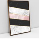 Ver imagem 1 de Quadro Decorativo em Canvas Geométrico Listras Mármore TaColado Moldura Flutuante 4,5cm Freijó 120 x
