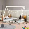 Cama Infantil Montessoriano com Telhado Vi Branco - Casatema - 4