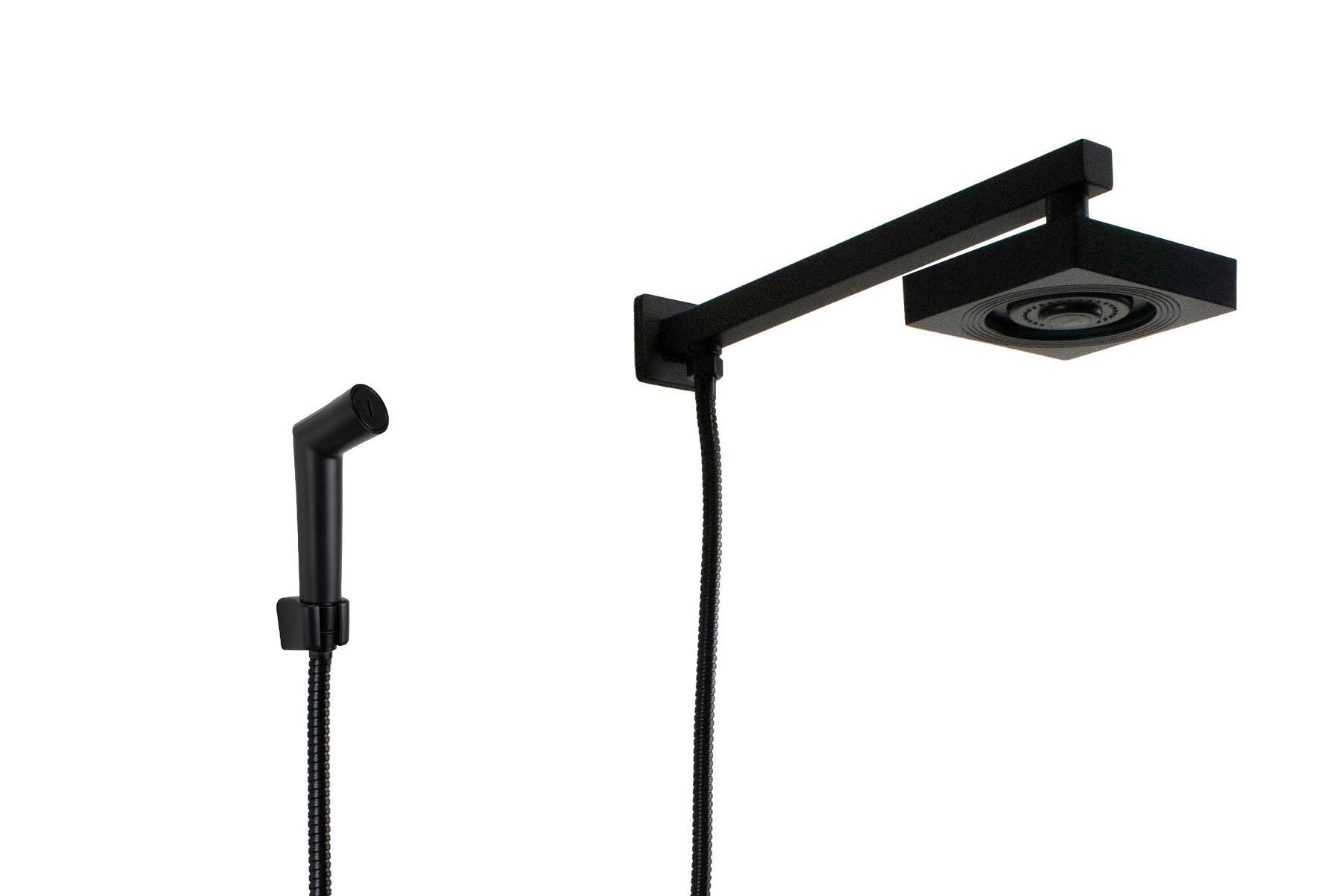 Ducha Abs Black Autolimpante com Chuveirinho Manual C/ Trava - 1