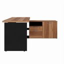 Ver imagem 4 de Mesa para Escritório em L Yaris YAR1716 150x160cm Marrom/Preto com Gavetas e Nichos