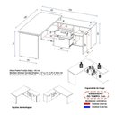 Ver imagem 7 de Mesa para Escritório em L Yaris YAR1716 150x160cm Marrom/Preto com Gavetas e Nichos
