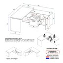 Ver imagem 7 de Mesa para Escritório Diretor 150x160cm 2 Gavetas 1 Porta Yaris YAR1716 Marrom/Preto - Gebb Work
