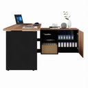 Ver imagem 5 de Mesa para Escritório em L Yaris YAR1716 150x160cm Marrom/Preto com Gavetas e Nichos