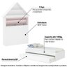 Bicama Casinha Atenas com Baú, Nicho e Led Branco/Rosa - Casatema - 2