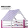 Telhado para Cama Infantil Kinder - Madeira Maciça e MDF - Laca Lilás Claro / Branco Gelo - 3