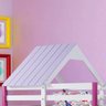 Telhado para Cama Infantil Kinder - Madeira Maciça e MDF - Laca Lilás Claro / Branco Gelo - 1