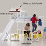 Cama Infantil Prime Alta II com Escorregador e Telhado Chaminé Casatema - 3